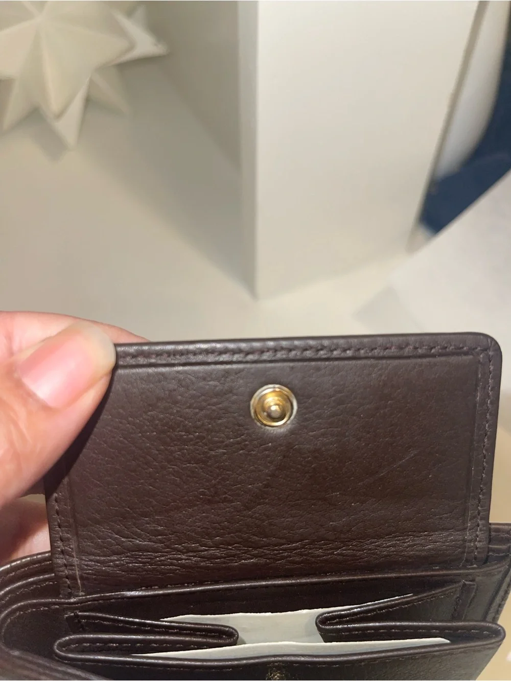 Authentic LOEWE Anagram Bifold Wallet Brown Grained Leather w/ Dust Bag